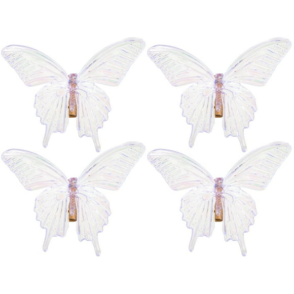 2 Pack Transparent Large Butterfly Hair Clip Girls Women Clips for Toppers Accessories Miss