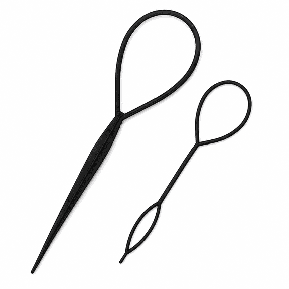 2 PCS Hair Topsy Tail Pull Through Braiding Tool Pony Pick 2 Sizes