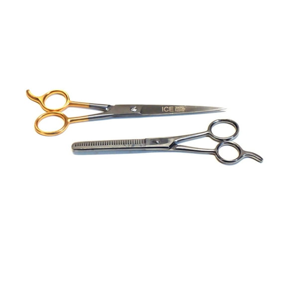 2 PCS Hair Trimming Grooming Scissors Thinning Set Accessory Stainless