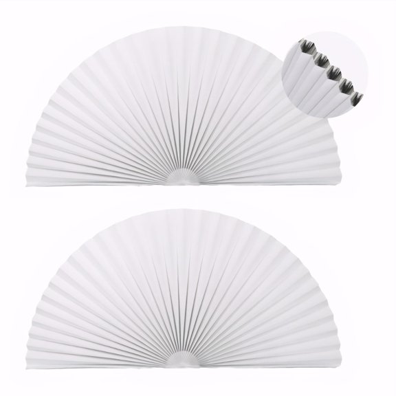 2 PCS Half Circle Window Shades Blackout Stick on Cellular Shades White