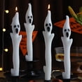 thumbnail image 1 of 2 PCS Halloween Room Decorations，Hand-Dipped Ritual Candles Halloween Ghost Stick Candle,Halloween Decoration Gifts for Friends(White), 1 of 4
