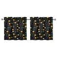 thumbnail image 1 of 2 PCS Halloween Tier Curtains Featuring Spider and Ghost Artwork, Vintage Style Semi-Sheer Caf Curtains 27.5x24in(70x60cm) Kitchen Curtains, 1 of 4