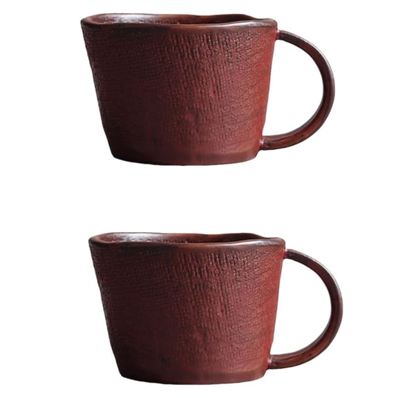 2-PCS Handcrafted Clay Water Cups, Couple Cups, Household Coffee, Hot Tea, Oatmeal, Milk Cups