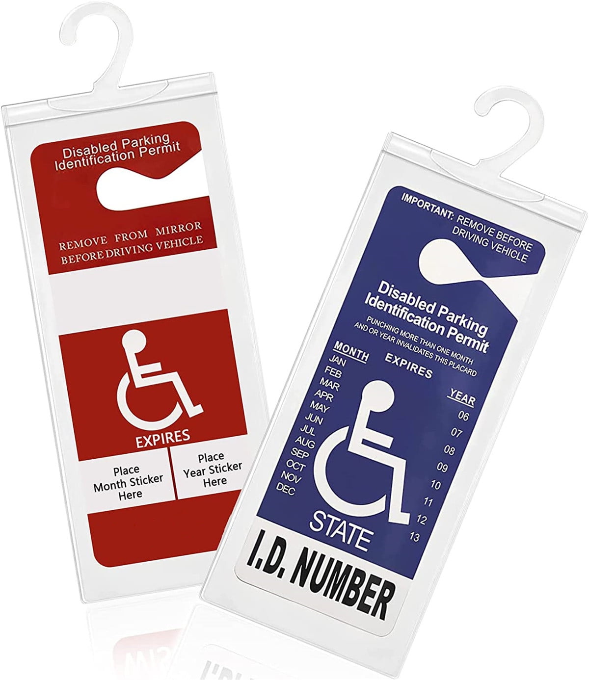 2 PCS Handicap Placard Holder for Auto,Casewin Ultra Transparent ...