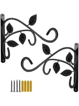 2 PCS Hanging Plant Brackets, 10" Plant Hangers for Wall Fence Porch Outdoor Indoor, Metal Plant Hooks for Basket, Flower, Planter, Feeder, Lantern, Wind Chime