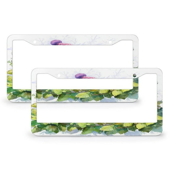 2 PCS Happy Snowmen License Plate Frames Snowman with Hat Scarf License Plate Cover Frame Metal 2 Holes for Women Men US Vehicles Universal Aluminum Tag Frame for Front and Rear Car Tags