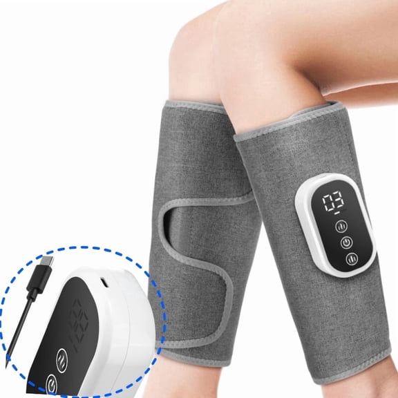 2 PCS Heated Leg Massager, Portable Air Compression Calf Wrap with 3 Massage Modes & Adjustable Heat, 2000mAh Battery