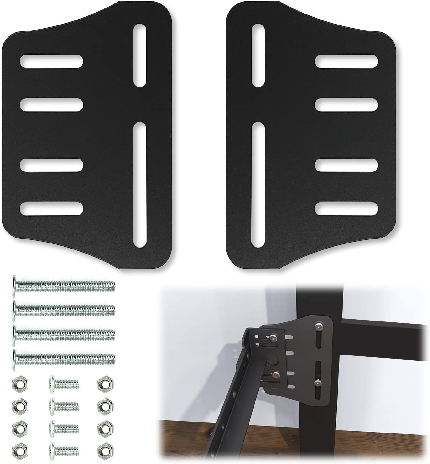 2 PCS Heavy Duty Bed Frame Brackets for Headboard Footboard Connection ...