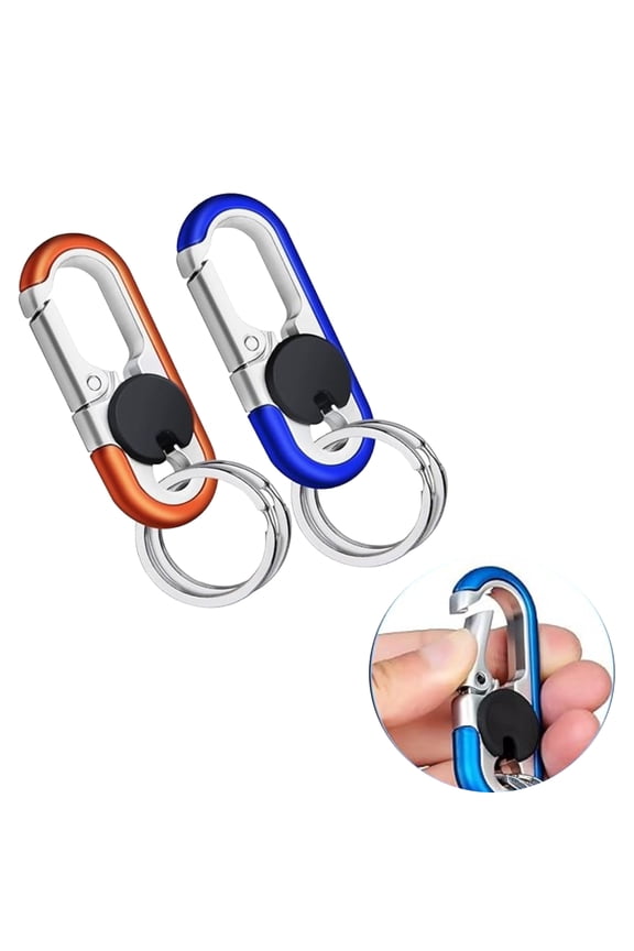 2 PCS Heavy Duty Metal Keychains, Personalized Anti-Loss Carabiner Key Rings with Secure Lock, Tactical Key Chain Set for Men Women, Ideal for Car Keys & Daily Use