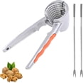 2 PCS Heavy Duty Nut Crackers, Zinc Alloy Walnut Pecan Cracker Tool ...