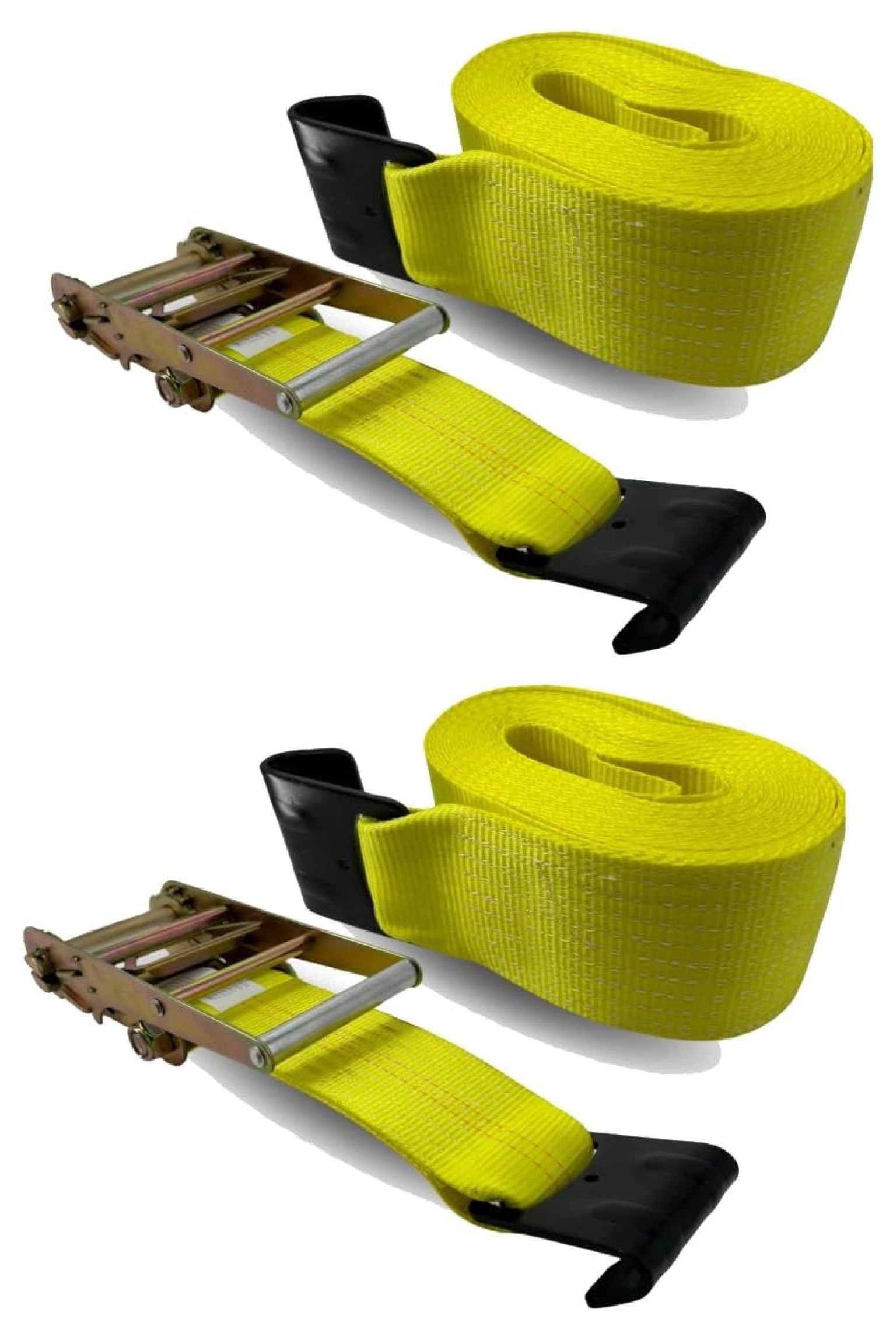 2 PCS Heavy Duty Ratchet Straps 4'' x 30' w/Flat Hook End, Retractable Tie-Down Ratchet Straps 4 Inch x 30 Ft for Flatbed Semi Truck Trailer Bed Cargo [Breaking Strength 16,200 lbs]