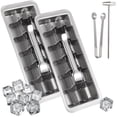 thumbnail image 1 of 2 PCS Ice Cube Trays Set with Ice Tongs and Hammers, Quick Release Ice Trays with Handle, Stainless Steel Ice Trays for Freezer, Quality Metal Ice Mold for Home Kitchen, 1 of 5