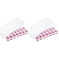 thumbnail image 1 of 2 PCS Ice Trays for Freezer - 14 Cubes, Easy to Release Silicone Ice Trays with Lids, Reusable Ice Tray, Stackable for Drinks and Ice Coffee, Summer Home Bar Accessories & Party Supplies (Pink), 1 of 5