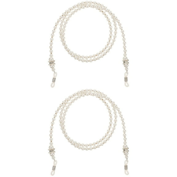2 PCS Imitation Pearl Glasses Chain Choker Necklace Eye Glass Chain Eyeglasses Strap Sunglasses Chain for Women Travel