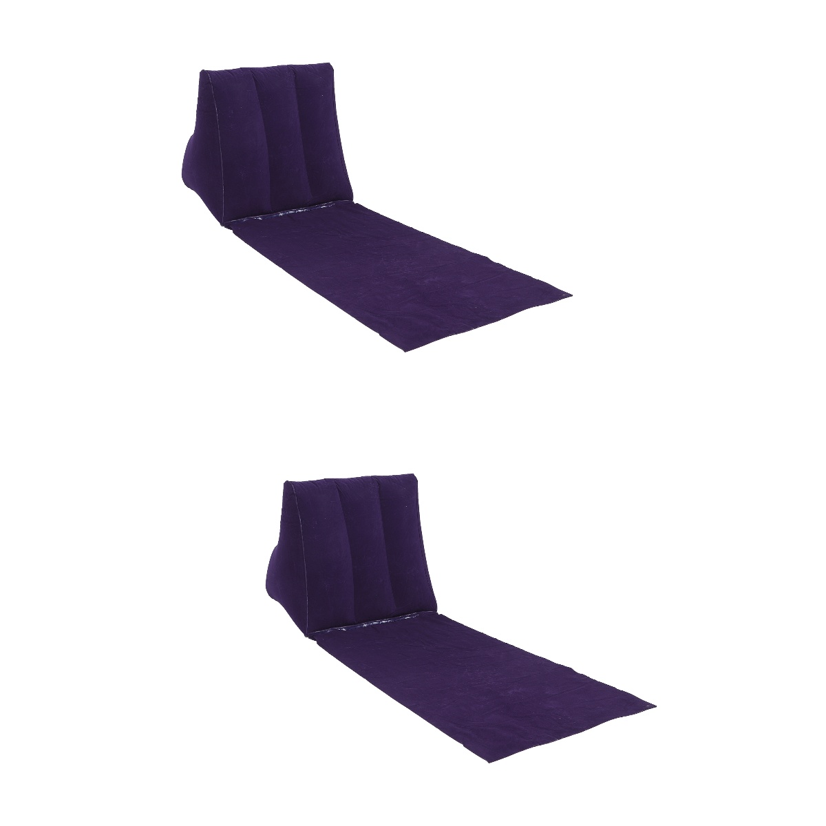 2 PCS Inflatable Triangle Cushion Beach Chair Mat Pillows Chaise Lounge Travel Pvc Flocking