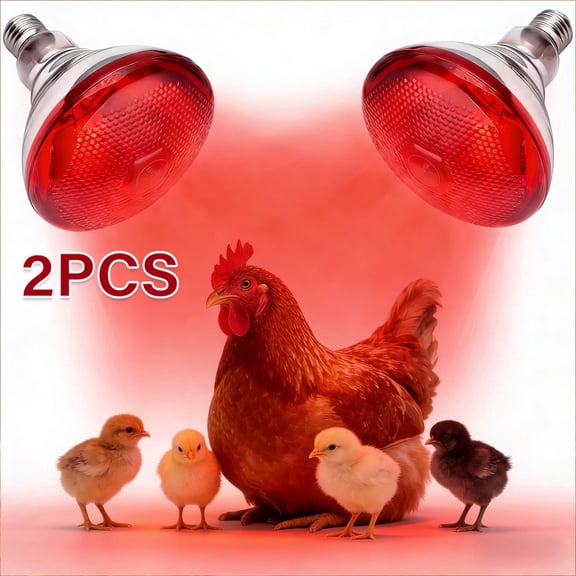 2 PCS 150W Infrared Red Heat Lamp for Chicks, 150 Watt Reptile Heating Lamp for Leopard Gecko E26, Heat Bulb