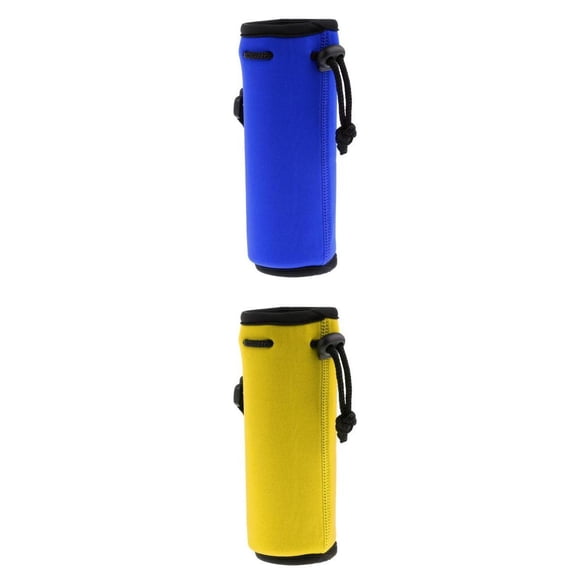 2 PCS Insulated Bottle Holder Carrier, Bottles Drawstring Neoprene Sleeve, Hiking Travel Climbing
