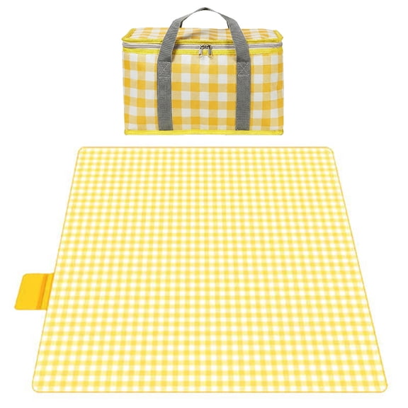 2 PCS Insulated Collapsible Picnic With Outdoor Packable Picnic Mat for Spring Outdoor Activities, Beach, Camping, Travel