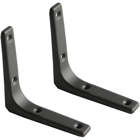 2 PCS Iron Wall Shelf Bracket, 4 x 4 Inch Heavy Duty Shelf Support Bracket Decorative Joint Angle Bracket, Matte Black