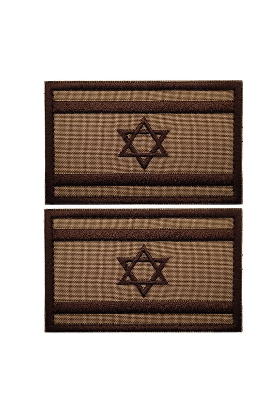 2 PCS Israel Flag Patch Sew on Embroidery Tactical Israeli IL Badges Military Morale Armband Emblem Applique Hook Patches for Clothes Bags Backpack Accessories Team Uniform