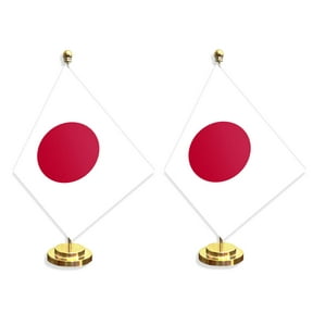 2 PCS Japan Desk Flag,12 inch Tall Small Japanese Indoor Banner,Tiny Printing Decor For Office Home Table