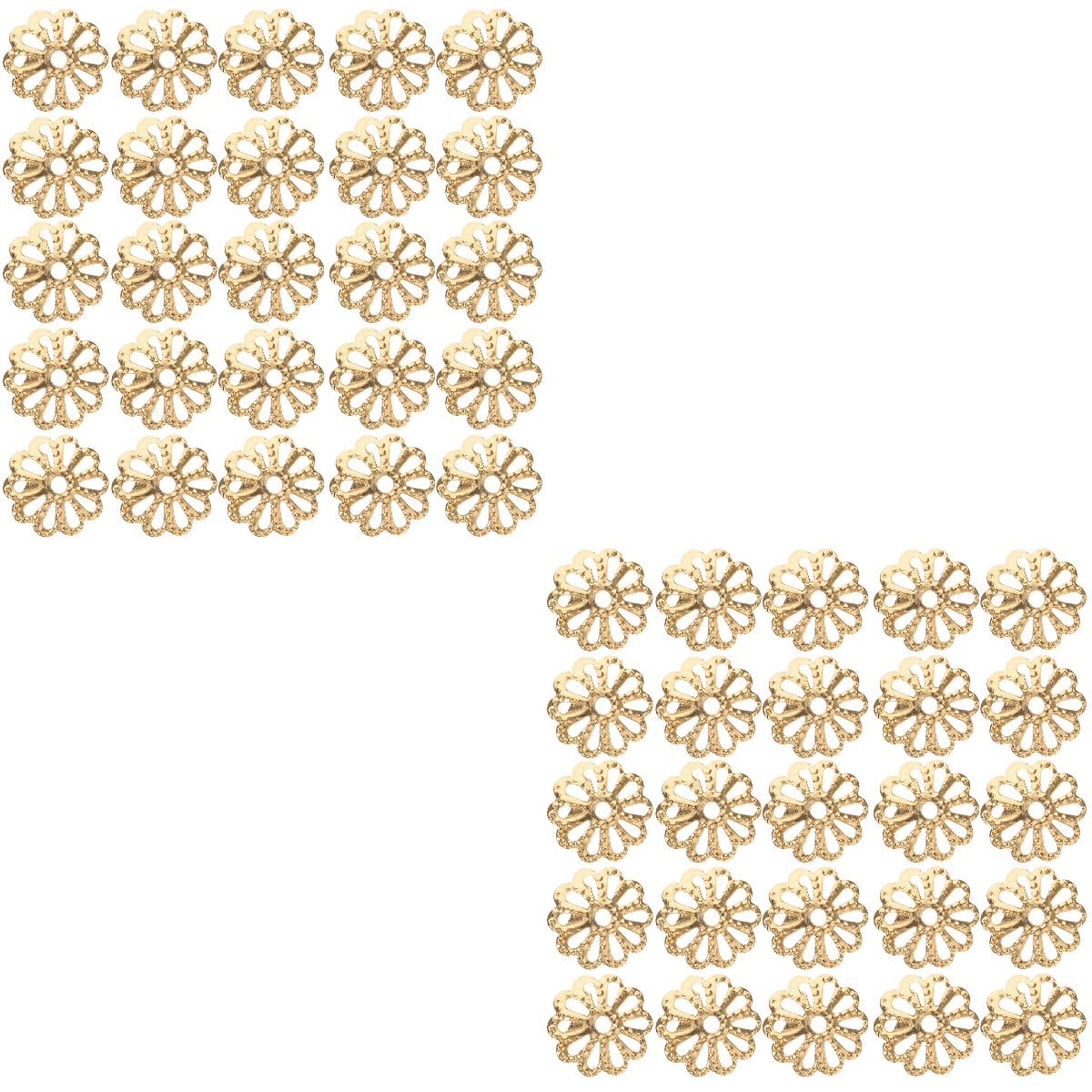 2 PCS Jewelry Bead Caps Spacer Beads Gold Pin Tour Travel Golden