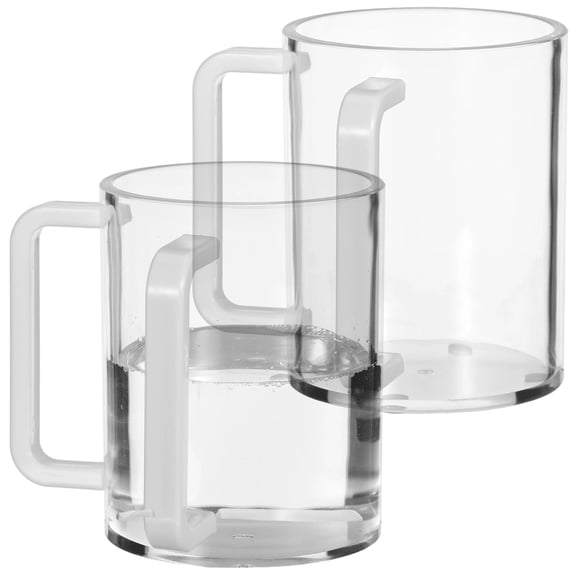 2 PCS Judaica Hand Washing Cup with Dual Handles, Clear Acrylic Netilat Yadayim Cup with Non Slip Pads for Jewish Ritual, Sabbath, Morning Cleansing, Holiday Prayer, Festival Table