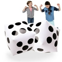 2 PCS Jumbo Inflatable Dice - 20 Inch White and Black Giant Dice for Indoor and Outdoor Broad Game, Ludo and Pool Party