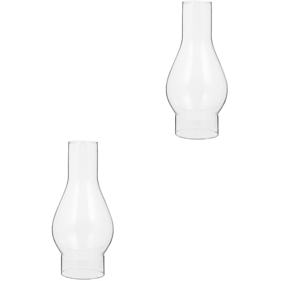 2 PCS Kerosene Lampshade Glass Oil Light Accessory Retro Chimney