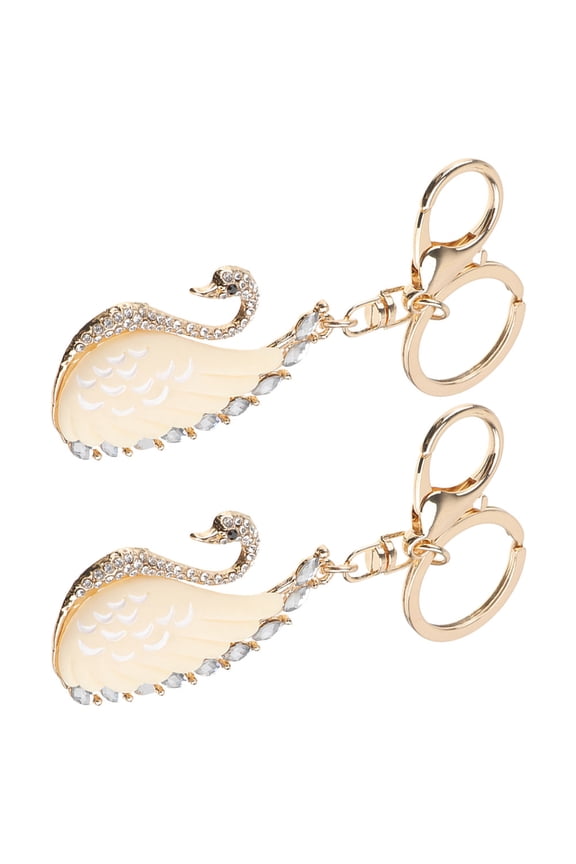 Elegant Swan Keychain Set for Women, 2PCS Stylish Bag Accessories Charm