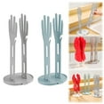 thumbnail image 1 of 2 PCS Kitchen Glove Holder Kitchen Glove Stand Holder Rubber Glover Drying Dryer Rack Reusable Rubber Mitten Clothes Drying Rack for Dish Gloves and Rags,Blue and Grey, 1 of 9