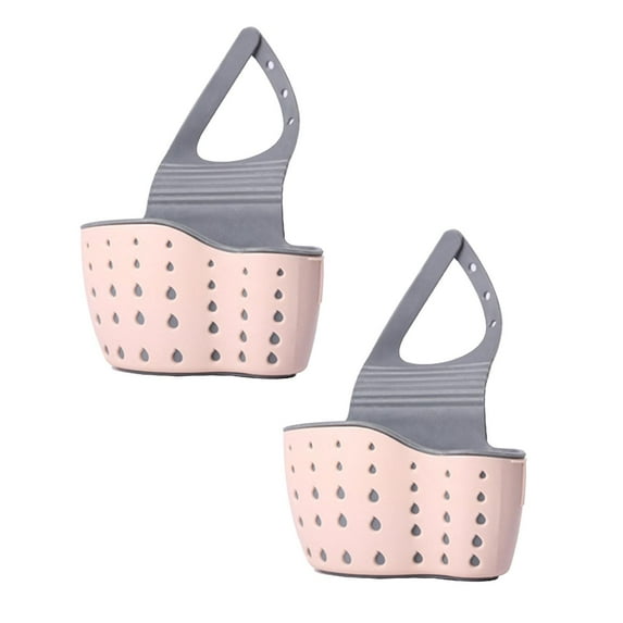 2 PCS Kitchen Hanging Sponge Holder Adjustable Rubber Sink Dishwashing Liquid Drainer Brush Rack Draining Basket For Scrubber Dish Brush Kitchen Accessories Organizer Kitchen Storage
