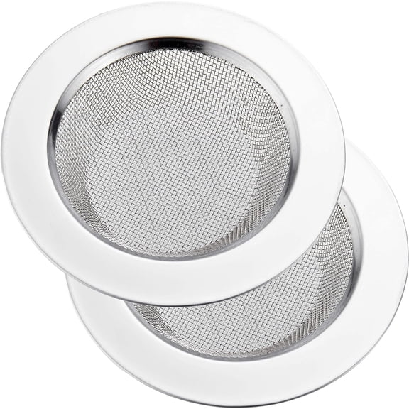2 PCS Kitchen Sink Strainer Stainless Steel, Kitchen Sink Drain Strainer Sink Strainers with Large Wide Rim 4.5" Diameter for Kitchen Sinks