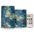 thumbnail image 1 of 2 PCS LED Flicker Flameless Candle with Remote Control Realistic 3D Wick LED Window Decoration Candle Set for Wedding Table Home Decor Favors Gold and Teal Butterflies, 1 of 7