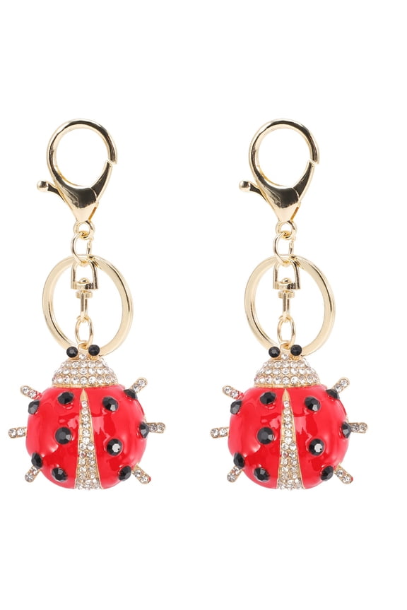 2 PCS Ladybug Keychain Accessory Bags for Women Tote Baby Girl Red