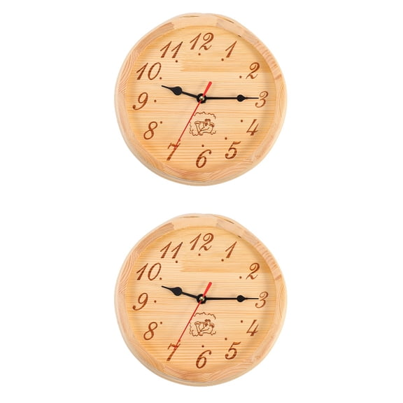 2 PCS Kerosene Lamp Sauna Wooden Clock Room Decoration Home
