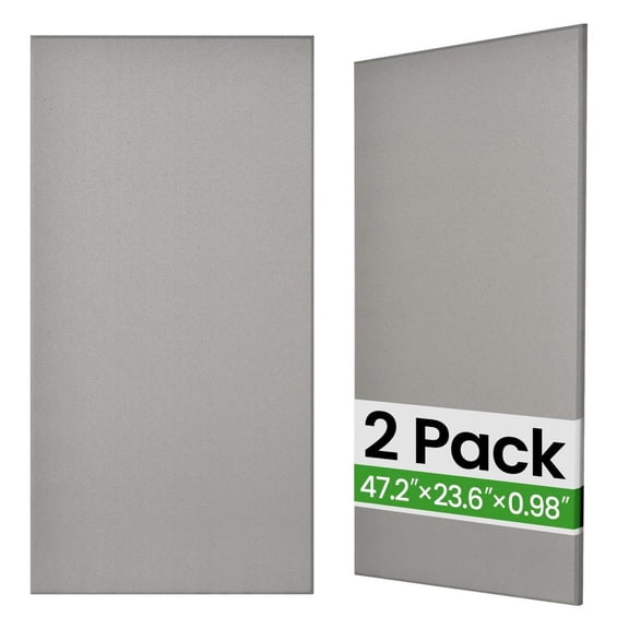 2 PCS Large Acoustic Panel, 48X24X1 3D Fiberglass Sound Proof Panel with Full Self-adhesive, Decorative Echo Absorbing Wall Panel, for Studio, Living Room, Home, Office, Grey
