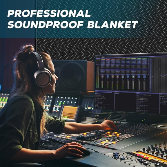 2 PCS Large Sound Dampening Blanket,96" x 80" Sound Absorbing Studio,Noise Cancelling Studio Acoustic Blanket/Light Blocker/Moving Curtain
