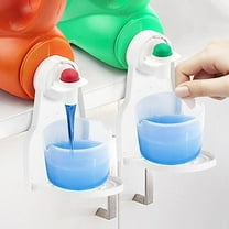 2 PCS Laundry Liquid Detergent Cup Holder Drip Catcher Tray,Soap Tray Dispenser Laundry Detergent Gadget Fit for Most Size Bottles No More Leaks for Laundry White