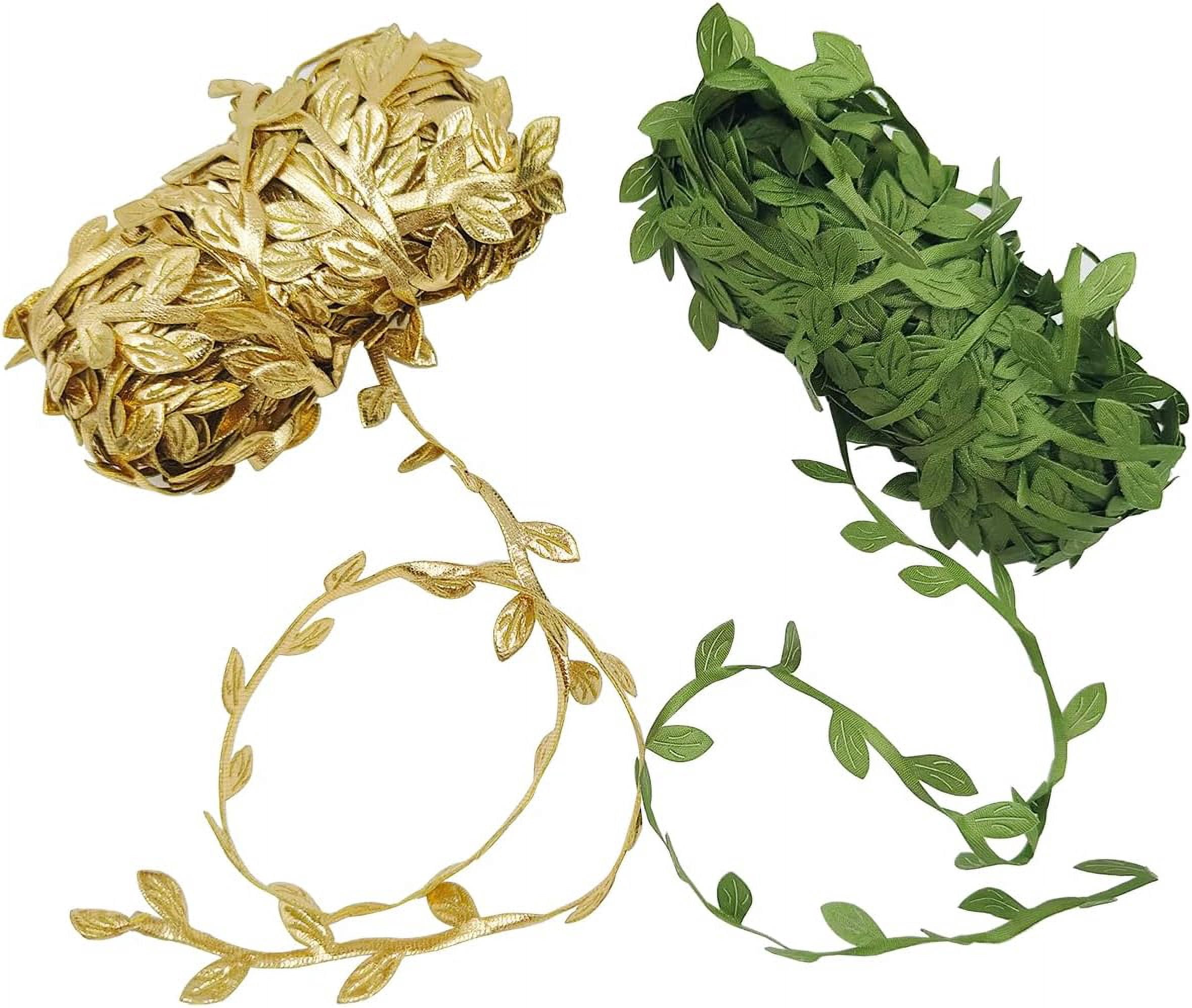 2 PCS Leaf Ribbons 43.7 Yard, lyfLux Leaves Leaf Ribbon Trim Rope, for ...