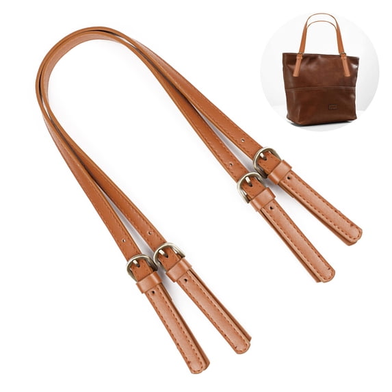 2 PCS Leather Replacement Handles Shoulder Straps with Adjustable Buckle Purse Strap Bag Handles