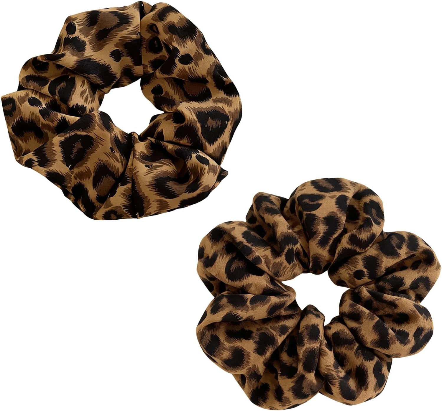 2 PCS Leopard Print Scrunchie Set, Oversized Print Hair  display picture 2
