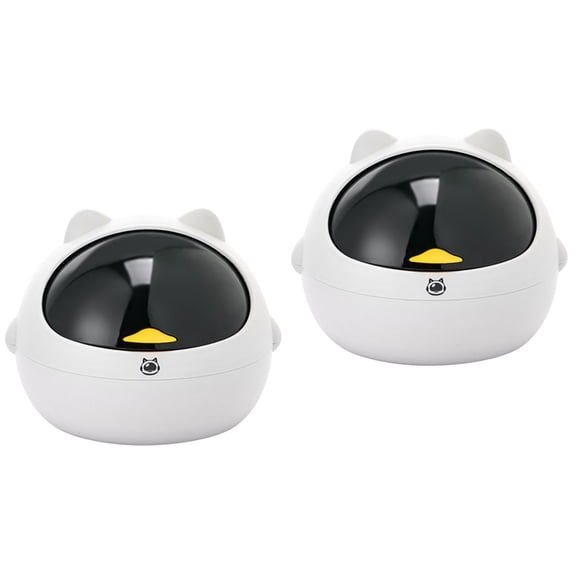 2 PCS Living Room Bucket Cartoon Trash Can Mini Garbage Cans Lid Office