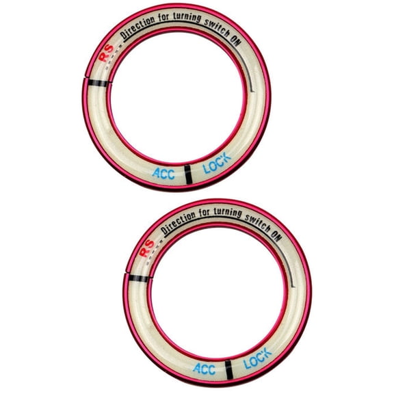 2-Pack Red Car Ignition Toggle Button Covers, and Stylish Decals for Vehicle Interior Accessories