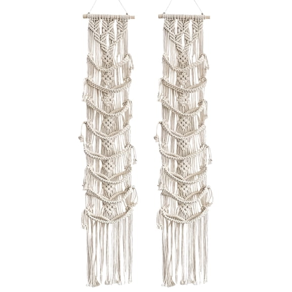 2 PCS Macrame Cap Hanger, Hanging Macrame Hat Rack, Wall Baseball Cap Organizer, Bohemian Braided Cotton Hat Holder