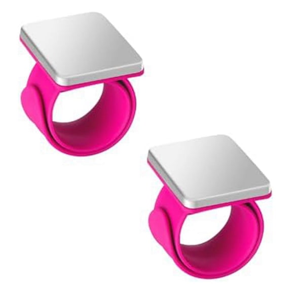 2 PCS Magnetic Pin Cushion Wrist, Magnetic Sewing Pincushion, Magnetic Pin Holder Wristband for Sewing,Pink
