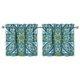 thumbnail image 1 of 2 PCS Mandala Print Kitchen Curtains - 27.5x24 Inch Ethnic Tribal Folk Style, Semi-Sheer Rod Pocket Farmhouse Window Panels, 1 of 4