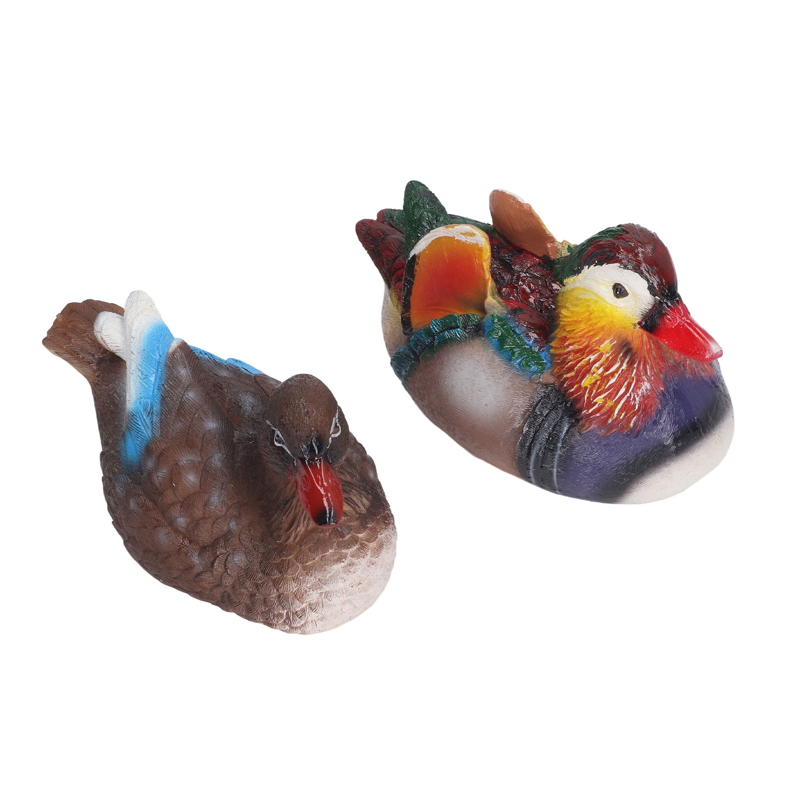 2 PCS Mandarin Duck Statues, Rainproof And Heat Artificial Mandarin Duck Love Symbol Mandarin