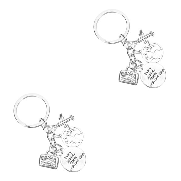 2 PCS Travel Map Keychain Set with Commemorative Design and Excellent Texture for Souvenir and