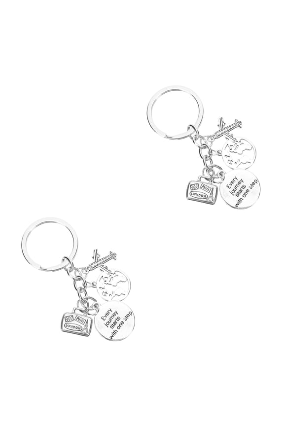 2 PCS Travel Map Keychain Set with Commemorative Design and Excellent Texture for Souvenir and